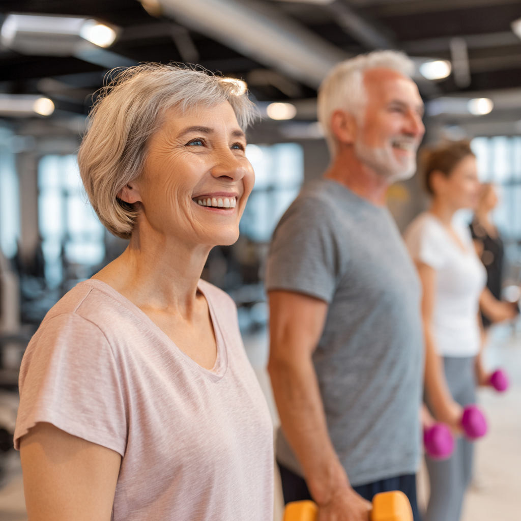 Healthy Ukrainian adults enjoying nutritious post-workout meals and supplements